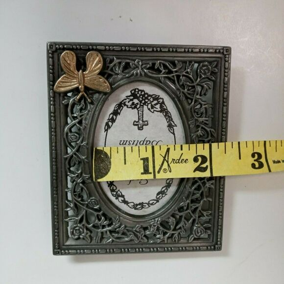 Baptism Pewter Frame Butterfly 3.5" Unisex Keepsake VTG 🦋 - Picture 9 of 10